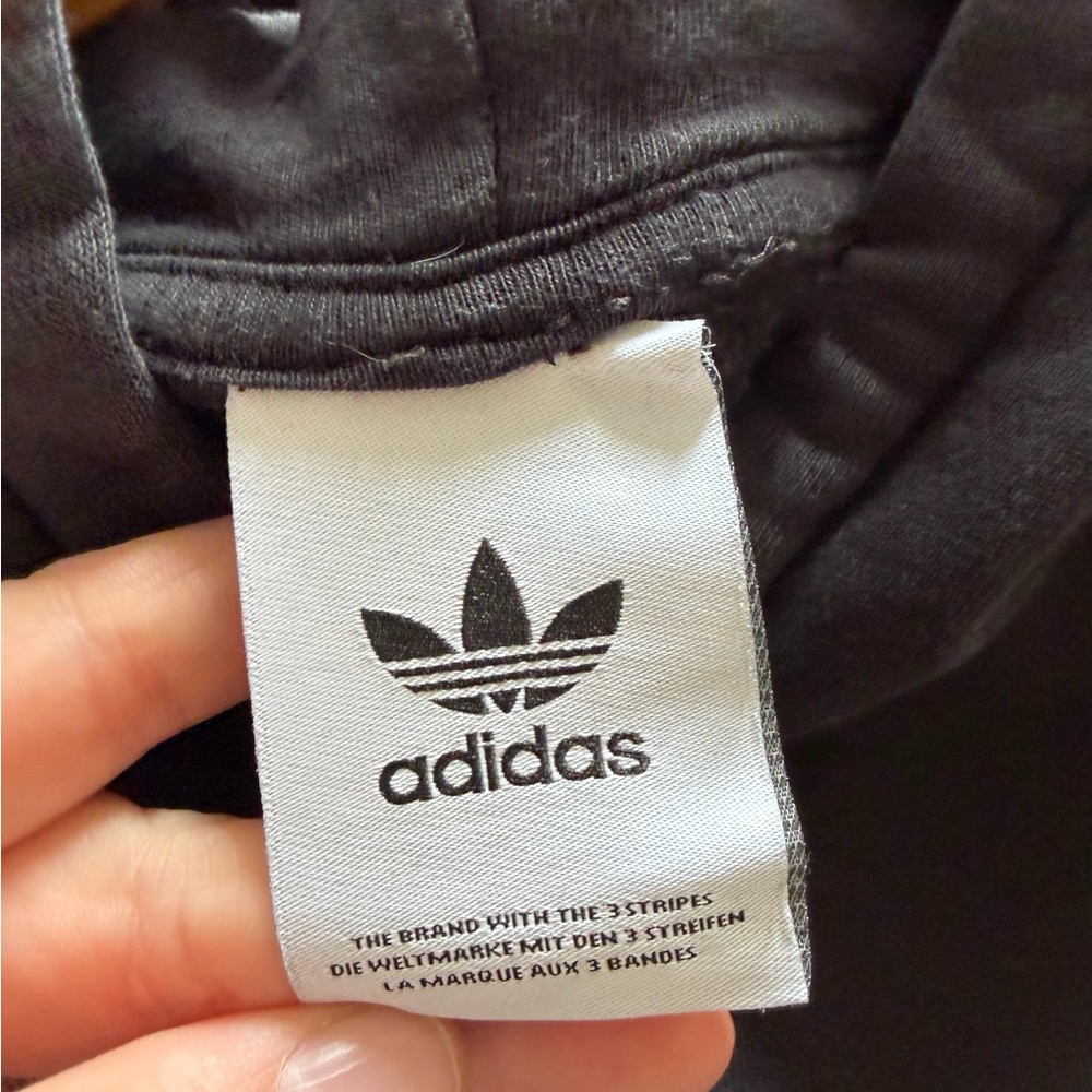 Adidas Fleece Lined Black Hoodie Sweatshirt size Large EUC - Picture 10 of 13